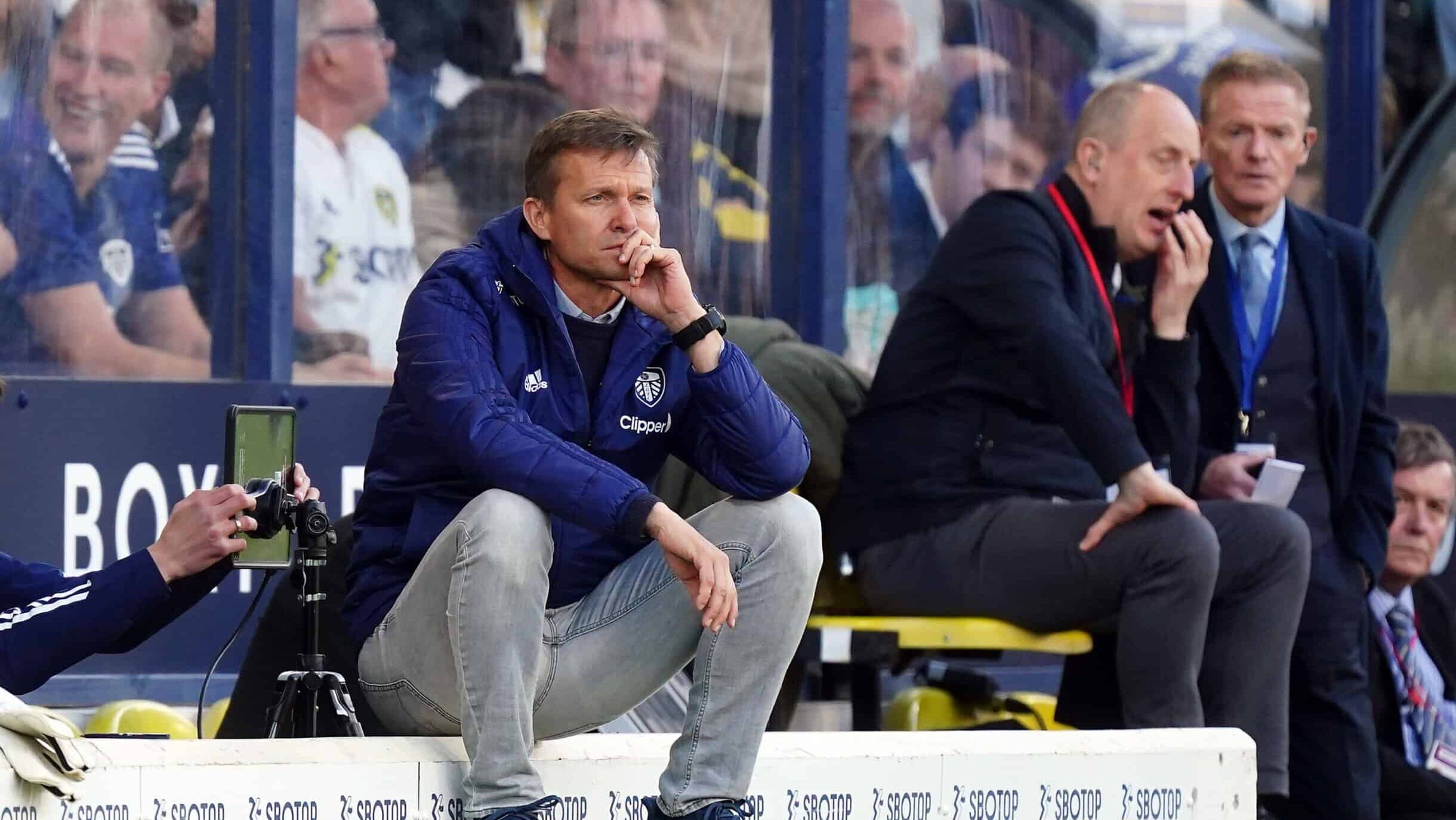 Jesse Marsch looking all sad as Leeds United carry out his instructions in playing with zero width and allowing the opponent to cross to the back post at will.