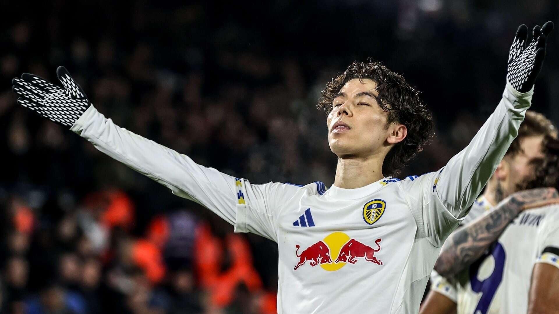 Ao Tanaka stands arms aloft, eyes closed, in front of the South Stand after scoring a beauty against Chelsea. He's a diamond, isn't he?