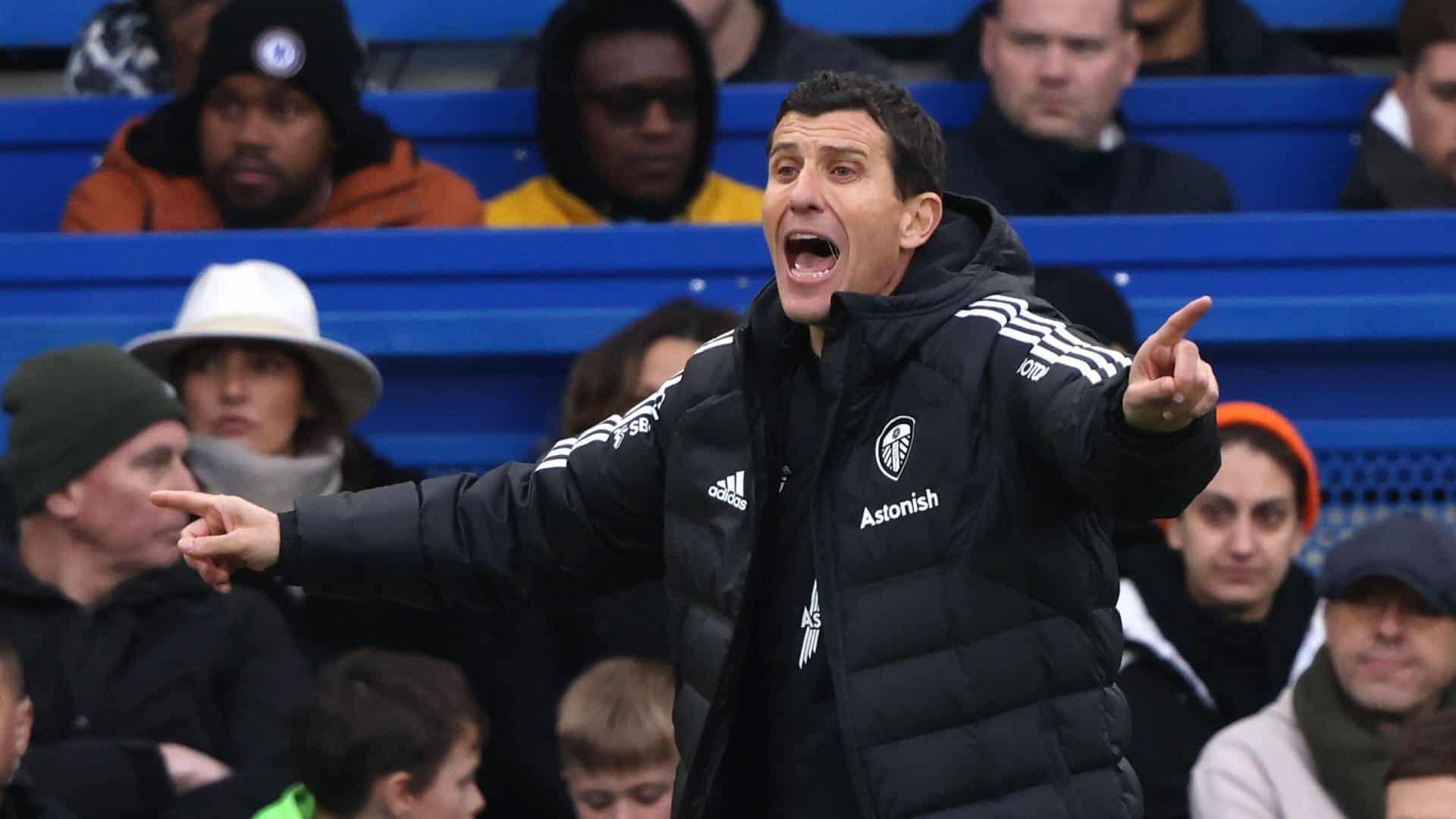 Javi Gracia at Stamford Bridge, doing some old fashioned pointing and shouting