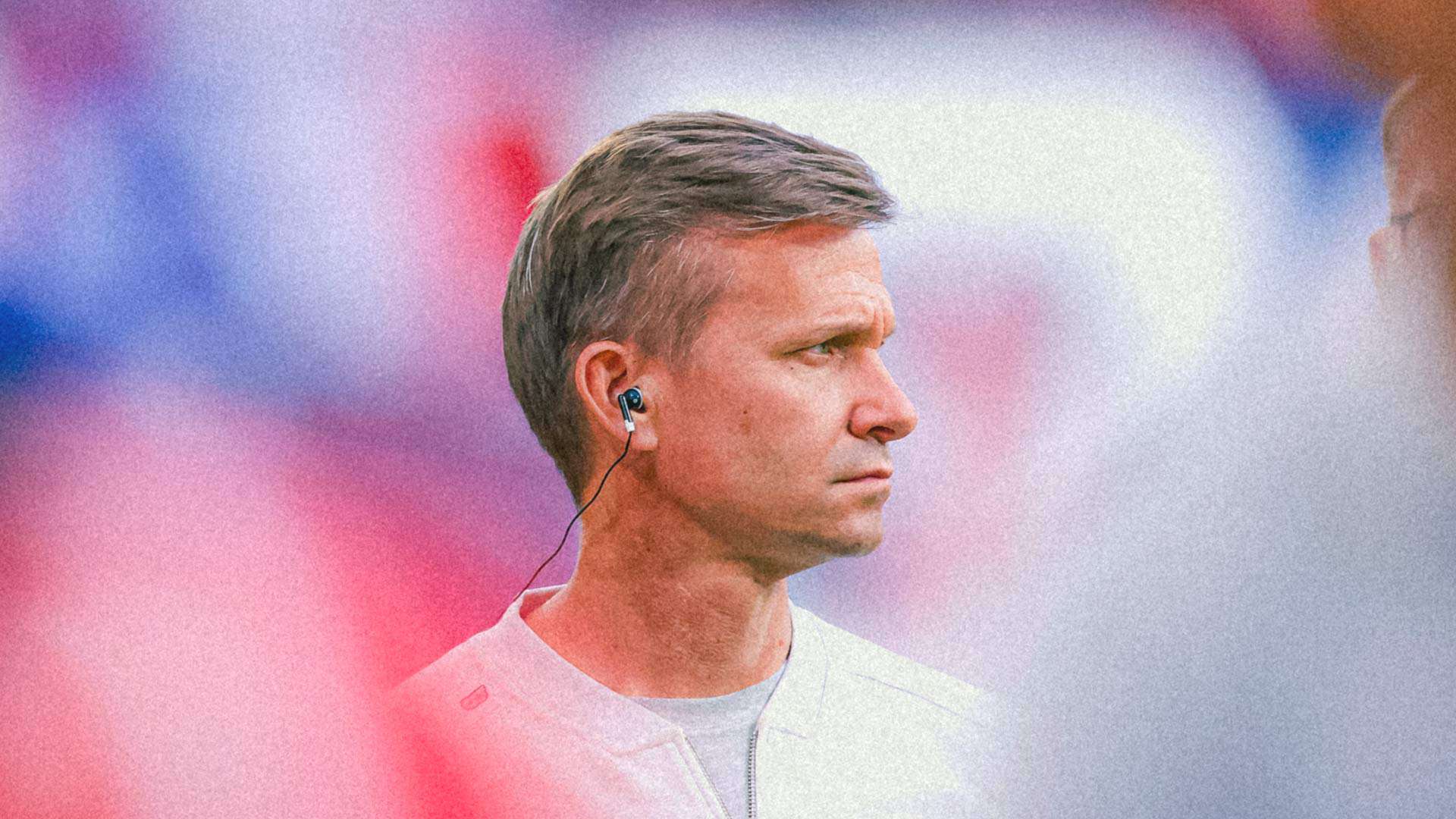 Jesse Marsch, a profile picture. He's got an earphone in, wonder what he's listening to?