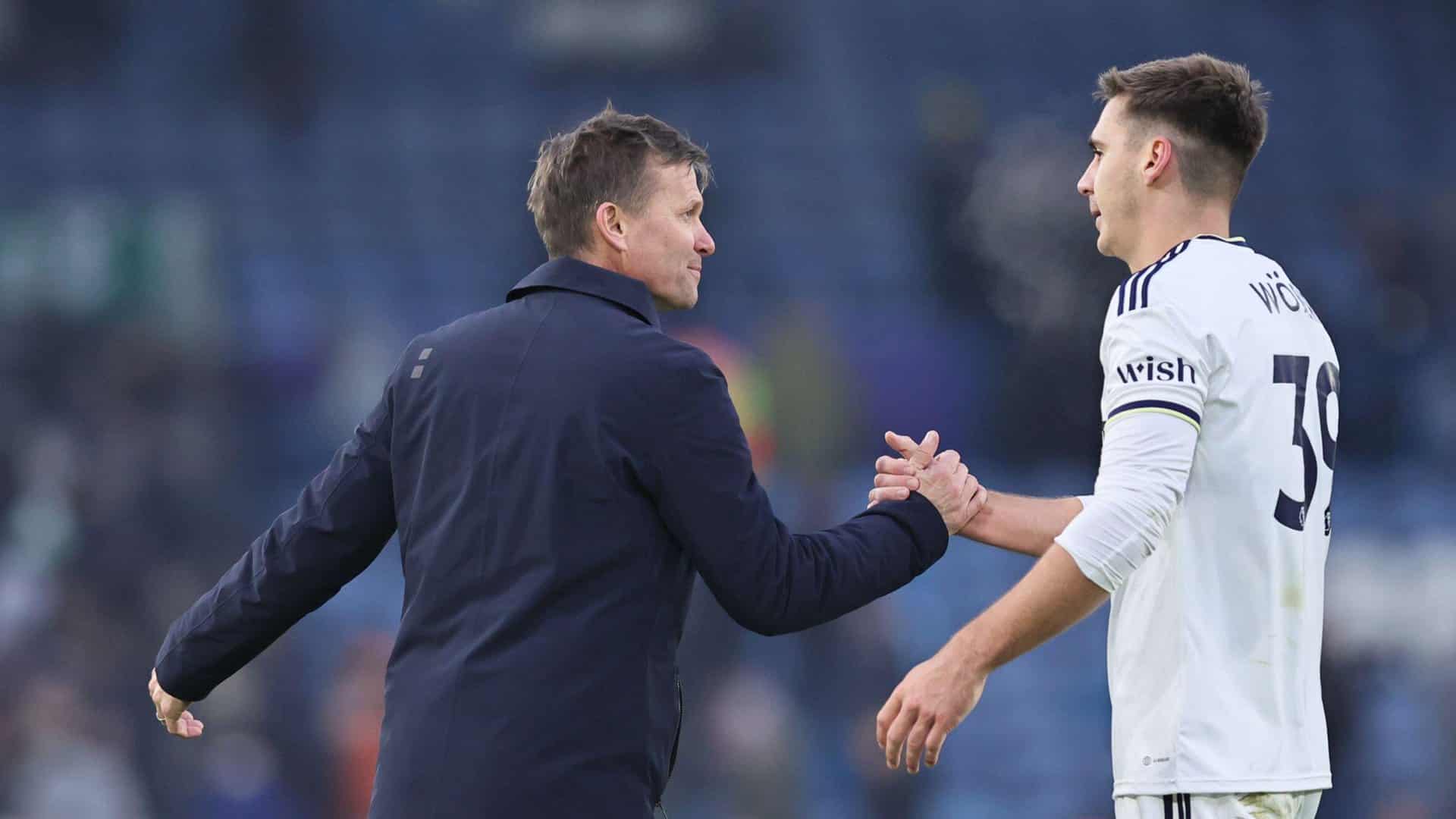 Jesse Marsch shaking hands with Max Wöber at the end of the Brentford game, and staring into his eyes. Sure seems glad he's here