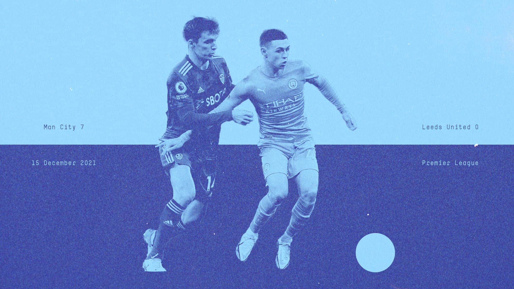 Diego Llorente sort of near Phil Foden, didn't work