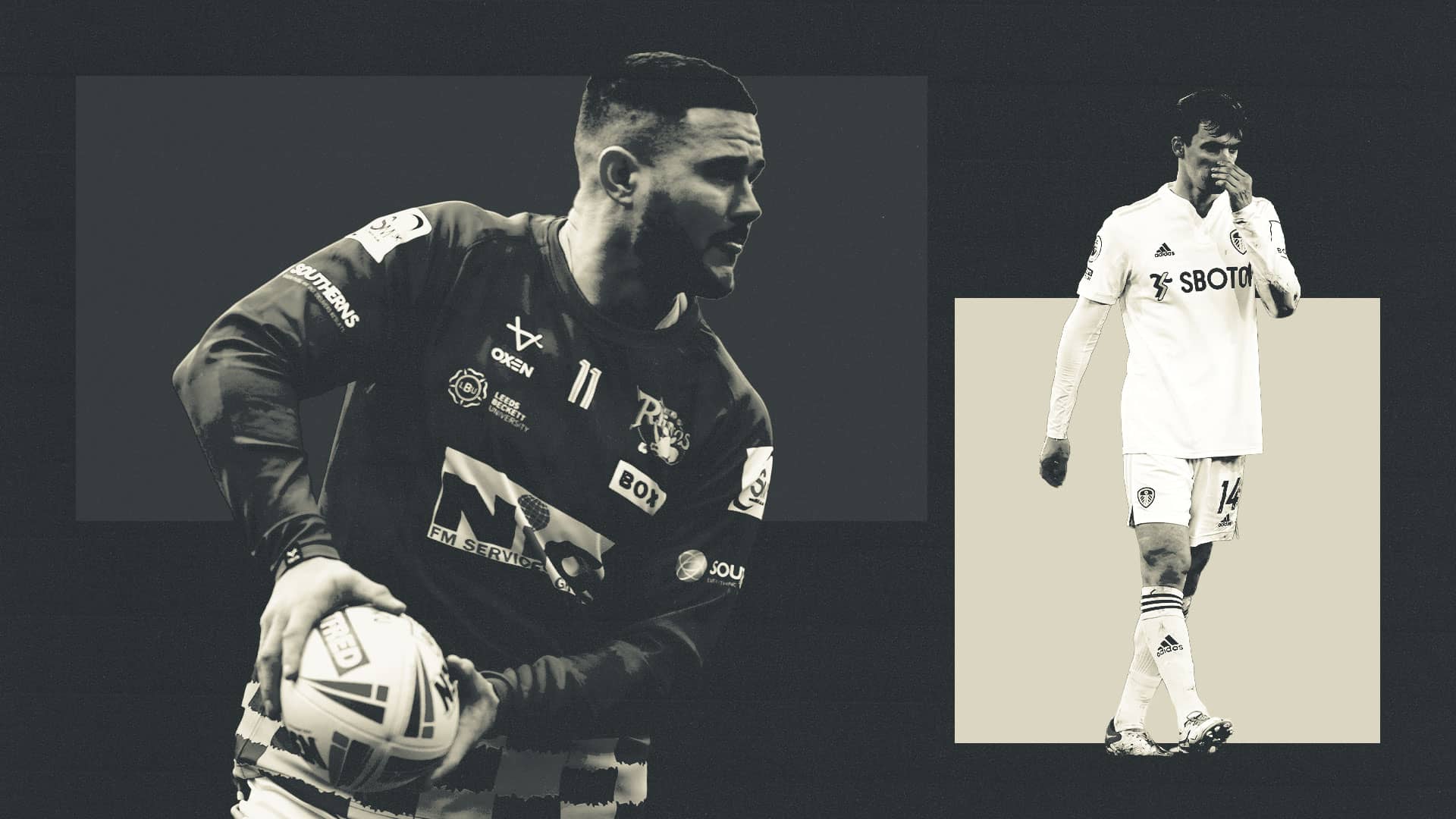James Bentley of the Rhinos, Diego Llorente of the United. Not a great weekend for either of them!