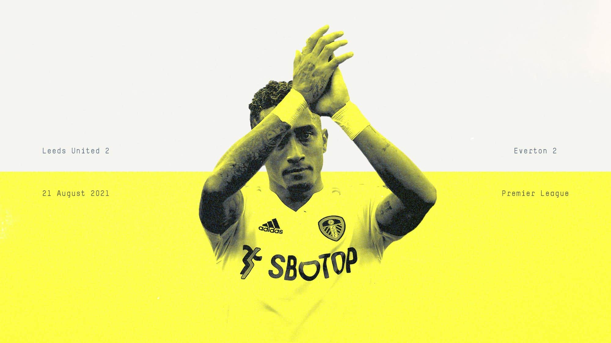 Raphinha, who was player of the match, clapping the fans
