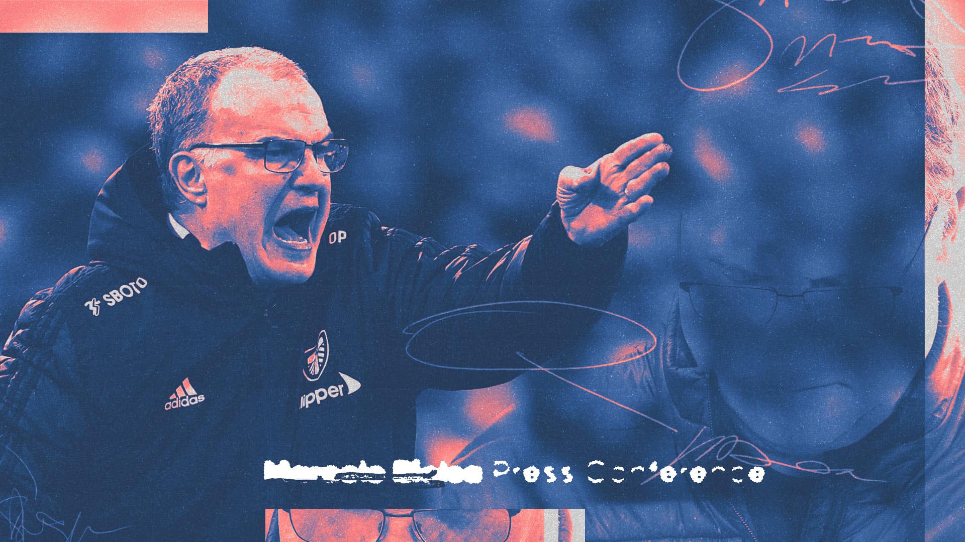Bielsa having a good old shout at someone
