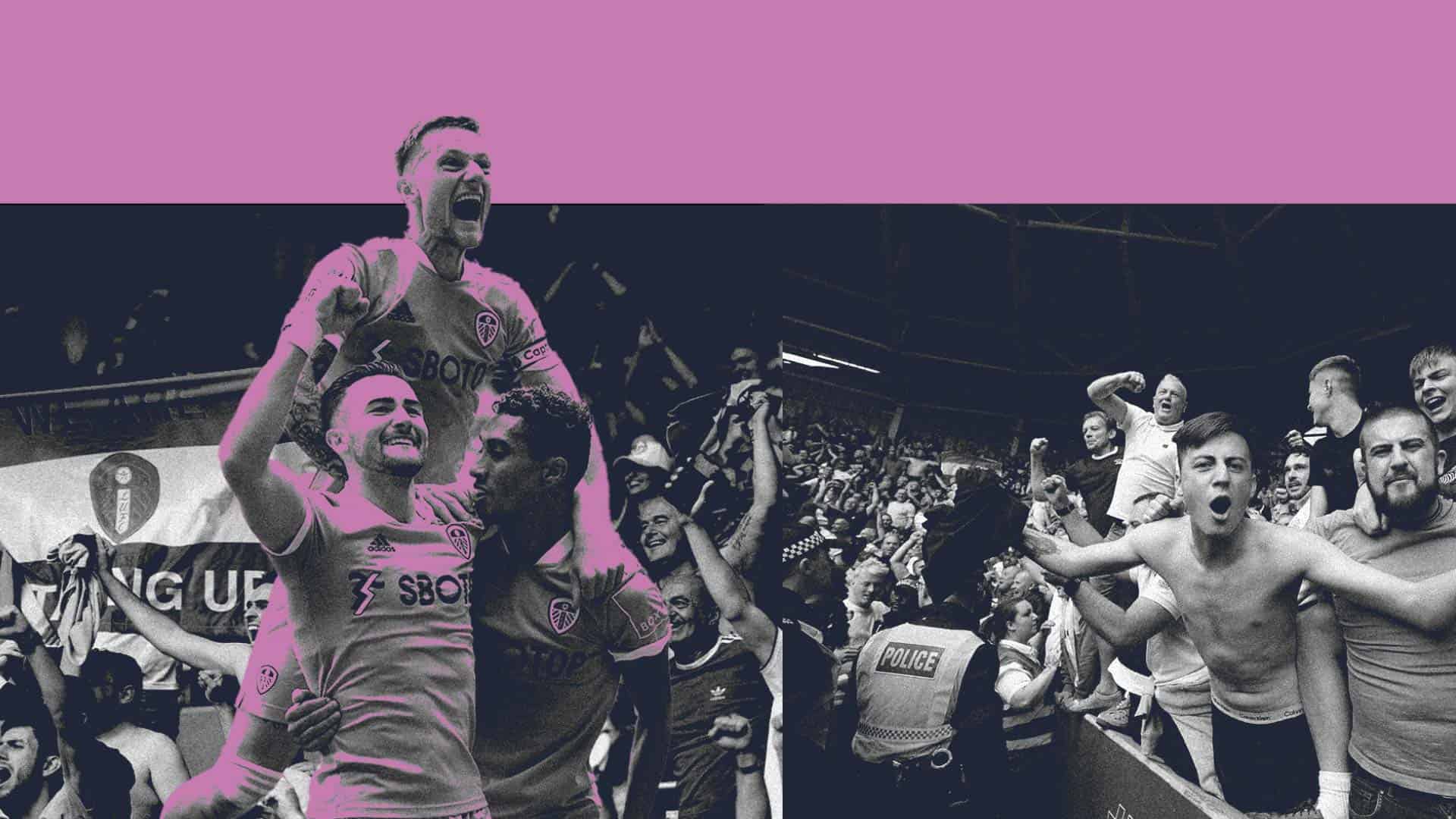 Harrison, Raphinha and Cooper celebrating at Brentford