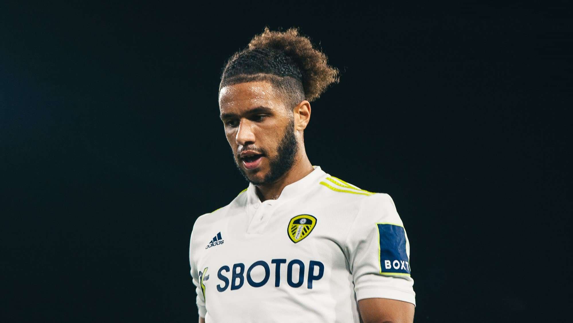 It's a really good photo of Tyler Roberts against the night sky