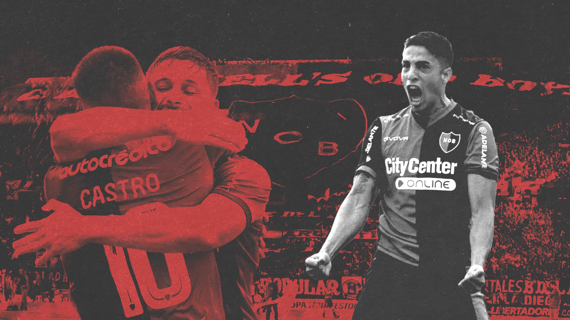 A collage of Newell's Old Boys players