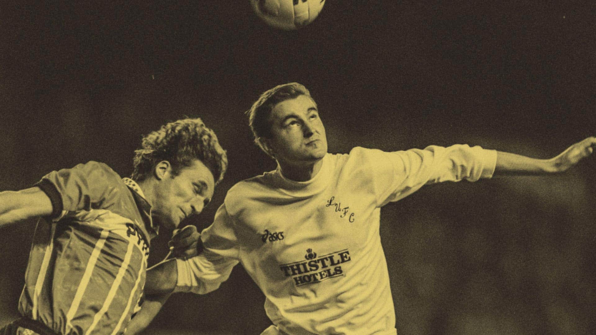 A photo of one of the 10,000 headers David Wetherall won while playing for Leeds
